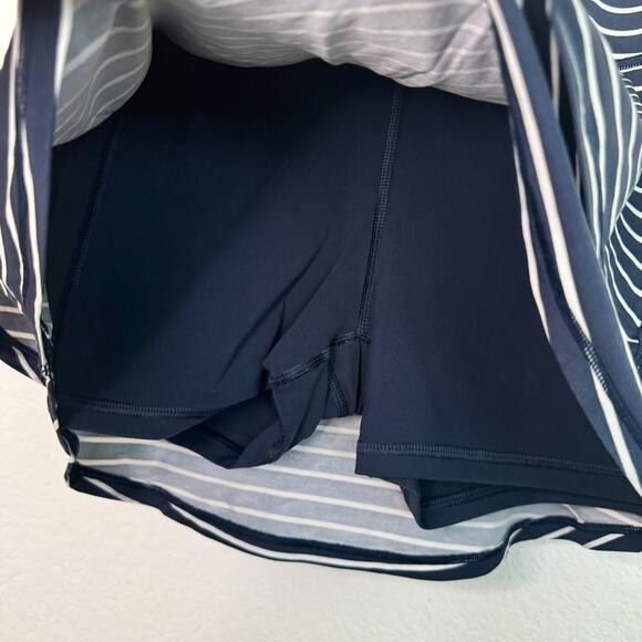 Athleta Stealth Navy Striped Tennis Skirt Skort - Picture 5 of 9